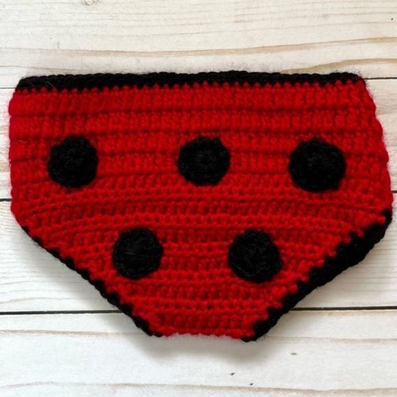 Knitted baby outfit - lady bug - Picture 4 of 4